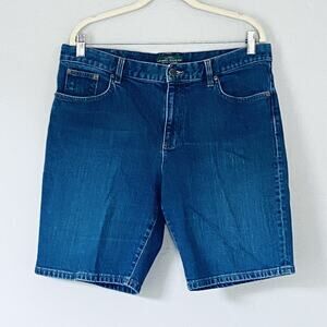 LRL Ralph Lauren Denim Shorts Womens 14 Blue Denim Jorts Bermuda Beach Preppy